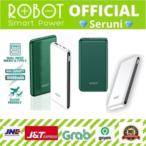 Jual SERUNI POWERBANK ROBOT RT180 10000MAH DUAL INPUT PORT TYPE C