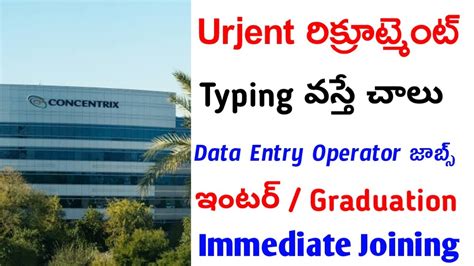 Concentrix Catalyst Hiring Freshers Data Entry Operator Jobs Telugu 2024 New Jobs In