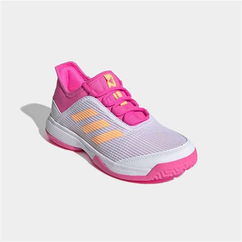 Adidas Kids Adizero Club Tennis Shoes - White/Pink - Tennisnuts.com