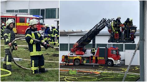 Großeinsatz der Feuerwehr Brand bei Firma für Kunststofftechnik