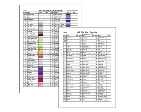 DMC Floss Color Chart PDF Download File DMC Threads Color - Etsy | Dmc floss chart, Dmc floss, Floss