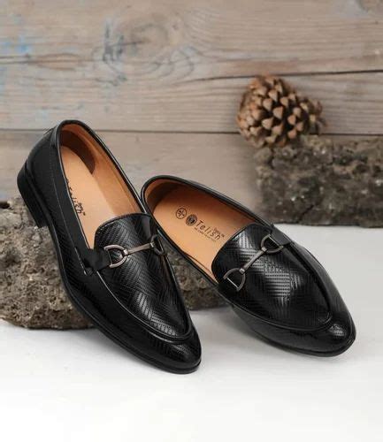 Material Synthetic Leather Men Black Loafer Shoes Shoe Type Leather