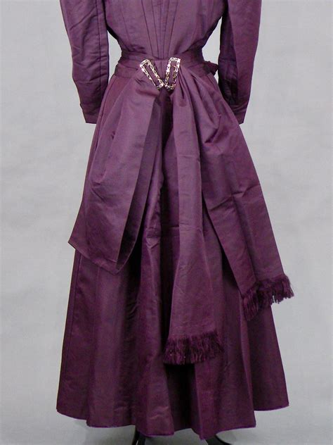 1890s 1900s Victorian Edwardian Dress Set 4pc Antique Purple Silk