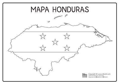 Mapa De Honduras Con Bandera Dibuhit