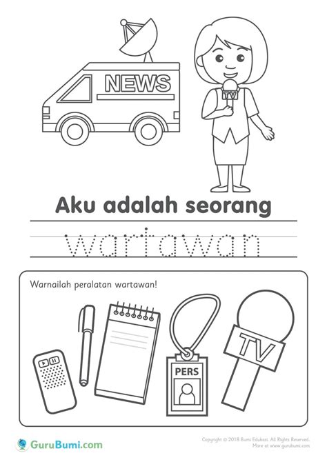 Contoh Gambar Gambar Mewarnai Profesi Guru - KataUcap