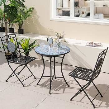 Best Choice Products 3-piece Aluminum Patio Bistro Set W/ Umbrella Hole ...