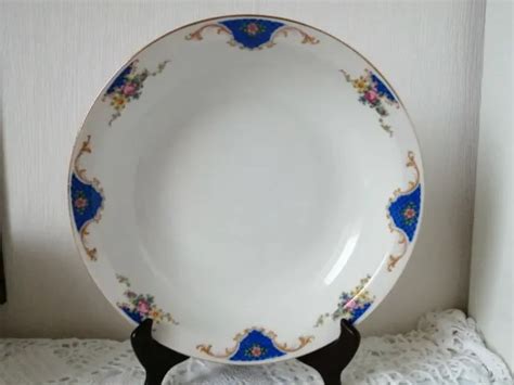 Ancien Plat Creux En Porcelaine De Limoges Guirlandes Des Roses D Cm