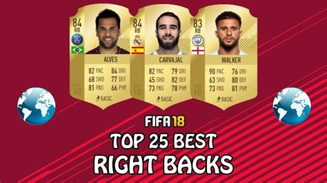 FIFA 18 TOP 25 BEST RIGHT BACKS RB RWB W Carvajal Dani Alves Walker