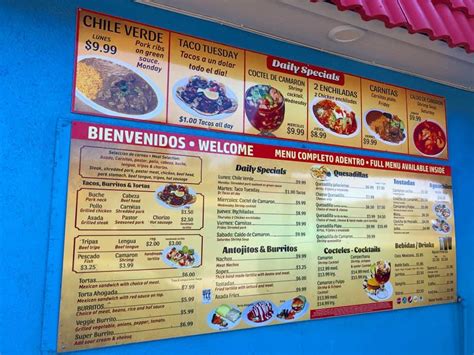 Menu at Los Dos Potrillos Restaurant, Salinas