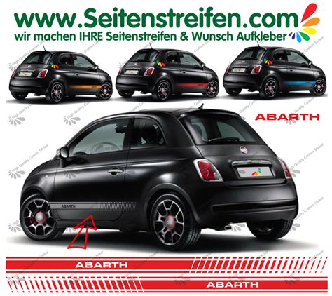 Fiat Abarth Evo Side Stripes Graphics Decals Sticker Kit N