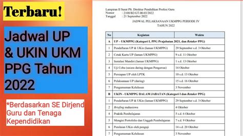 Terbaru Jadwal UP UKIN UKM PPG Daljab Kategori I Tahun 2022 PPG