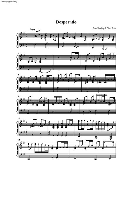 desperado sheet music piano free Desperado (guitar tab)