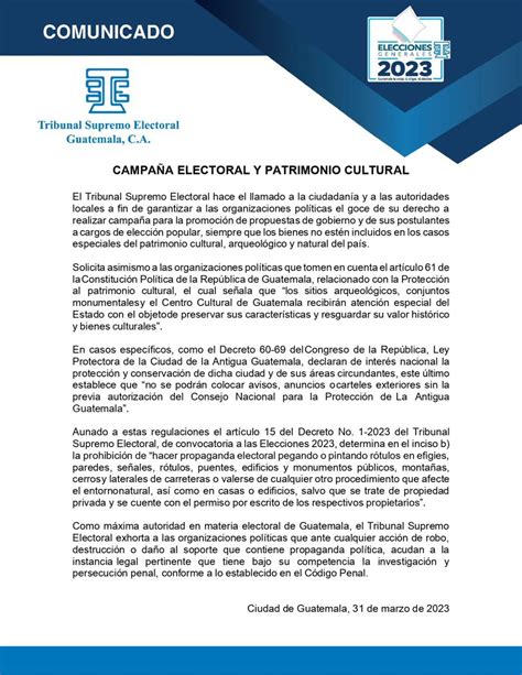 TSE Guatemala on Twitter EleccionesGT2023 Campaña electoral y