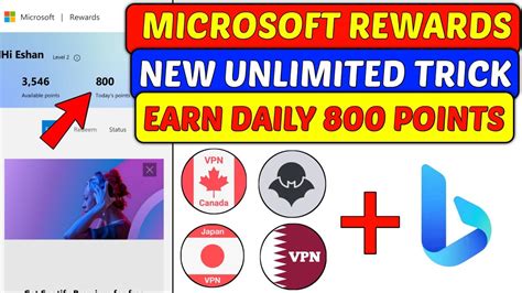 Microsoft Rewards New Unlimited Trick Earn Daily 800 Points In