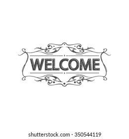 Vintage Logo Text Welcome Stock Vector (Royalty Free) 350544119 ...