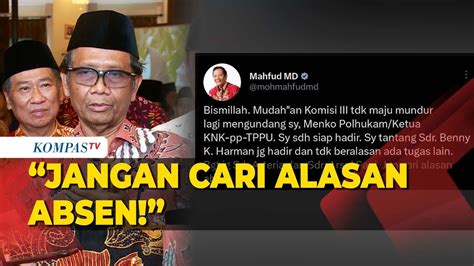 Mahfud MD Tantang Benny Harman Hingga Arteria Dahlan Hadir Rapat