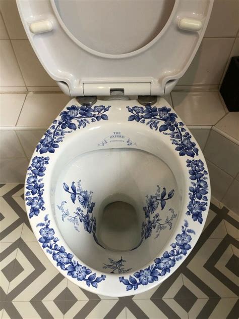 Oxford Blue Decorated High Level Toilet Ebay Toilets For Sale