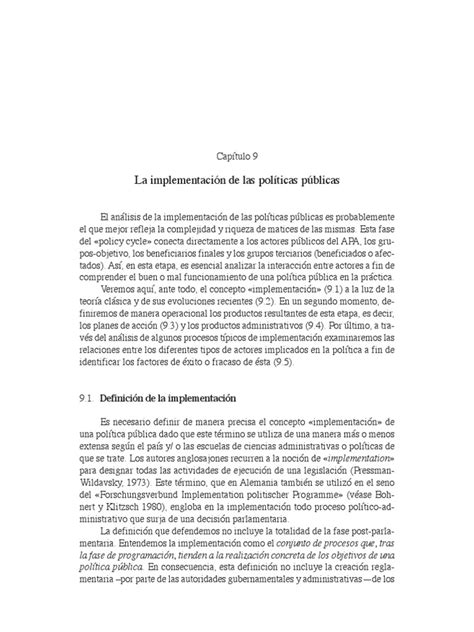 Subirats Y Otros 2008 Analisis Y Gestion De Politicas Publicas Parte 2 Pdf Pdf