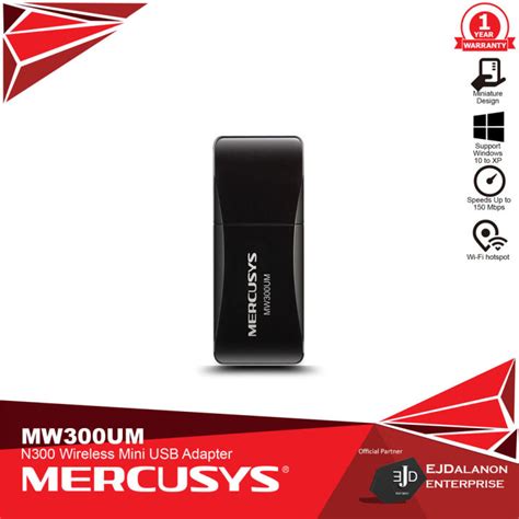 Mercusys Mw300um N300 Wireless Mini Usb Adapter Ejdalanon Lazada Ph