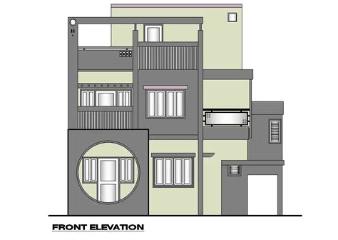 Front Elevation Drawing Of Bungalow Detail Specified In This AutoCAD