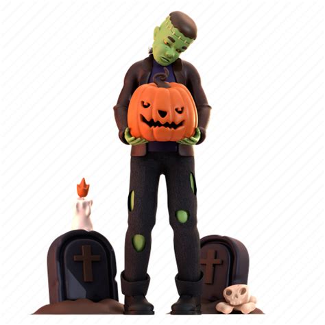 Halloween, frankestein, spooky, horror, scary, holiday, costume 3D ...