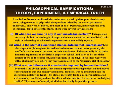 Theory Experiment And Empirical Truth