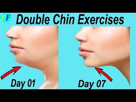 A Woman S Chin Is Shown With The Words Double Chin Exercises Day 01 And