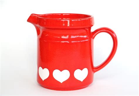 Waechtersbach Haert Pitcher Red Milk Jug Vintage Vase Retro Etsy