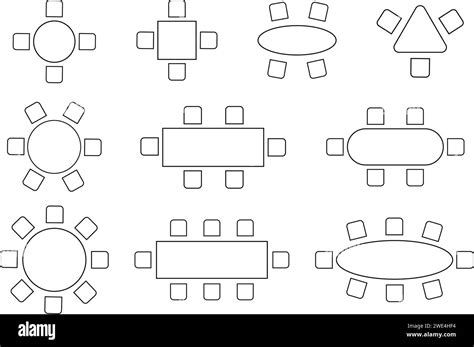 Set Of Layouts Of Seats In A Restaurant Cafe Dining Room Schematic