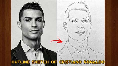 How To Draw Outline Sketch Of Cristiano Ronaldo Pencil Sketch YouTube