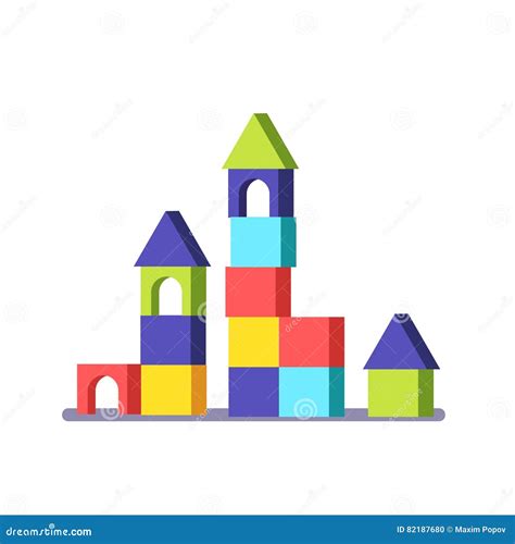 Wooden Block Building Game Castle Stock Vector - Illustration of ...