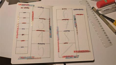 Next Weeks Spread Using Washi Tape Rbulletjournal