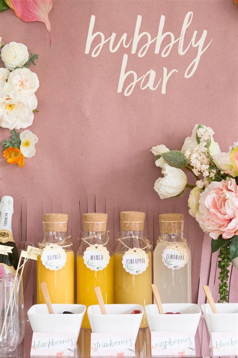 Mimosa Bar Bridal Shower Brunch With Free Printables Mimosa Bar Bridal Shower Bridal Shower