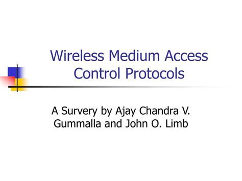 PPT Wireless Medium Access Control Protocols PowerPoint Presentation