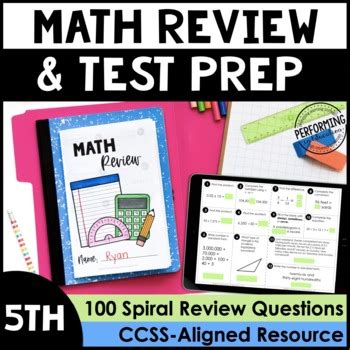 5th Grade Math Review Test Prep Spiral Review