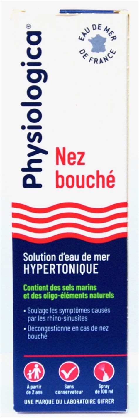 Spray Nez Bouch Solution Eau De Mer Hypertonique Physiologica De Gifrer