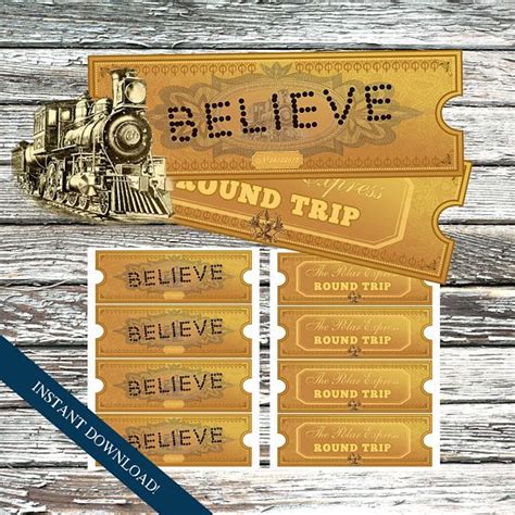 Polar Express Believe Ticket Printable Printable Word Searches