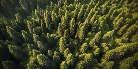 Premium AI Image | A view of a forest with a green tree in the foreground.