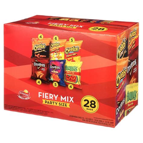 Frito Lay Fiery Mix Snacks Variety Pack Party Size Count