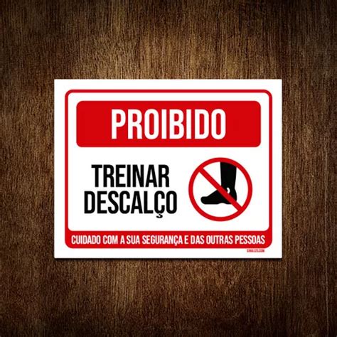 Cartel de señalización del kit 5 está prohibido entrenar descalzo