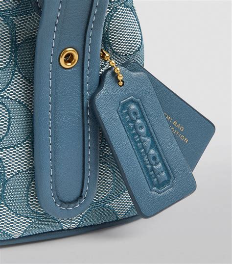 Womens Coach Blue Signature Jacquard Demi Shoulder Bag Harrods Uk