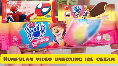 Unboxing Es Krim Walls Rainbow Coklat Joyday Campina Spiderman