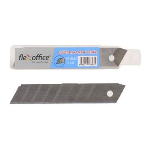 Hộp Lưỡi Dao Rọc Giấy Flexoffice Fo Bl02 18 Mm 10 Cái Fahasacom