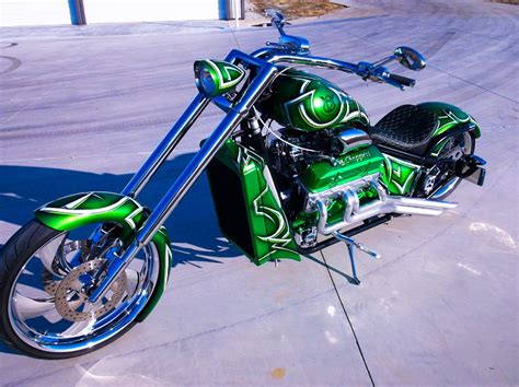 2015 V8 Chopper 400ci Lime Time Green Custom Built Monster Bike