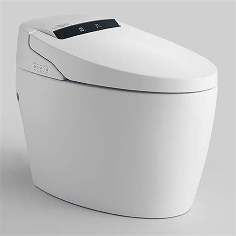 Elongated Smart Toilet Seat Bidet White Floor Standing Bidet Seat with ...