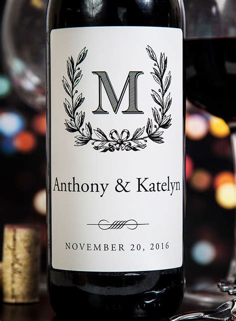 Wedding Wine Bottle Labels Custom Wedding Wine Labels With Elegant