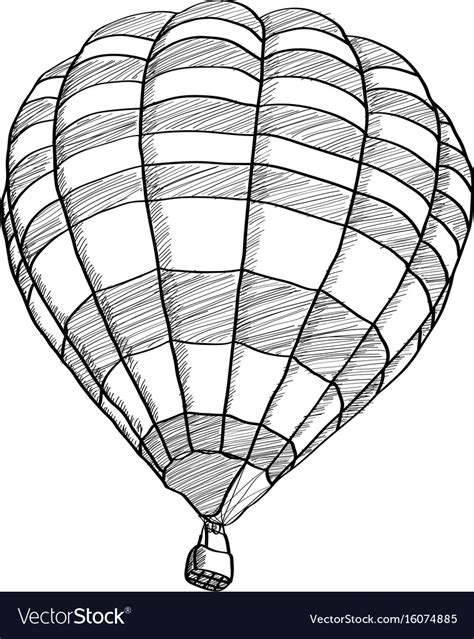 Doodle Hot Air Balloon Sketch Up Line Eps 10 Vector Image