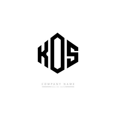 KOS letter logo design with polygon shape. KOS polygon and cube shape ...