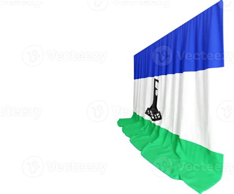 Sesotho Flag Curtain In 3d Rendering Lesothos Natural Beauty 28797228 Png