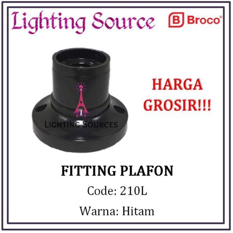 Jual Broco Fitting Tempel Plafon Bulat Hitam L Shopee Indonesia